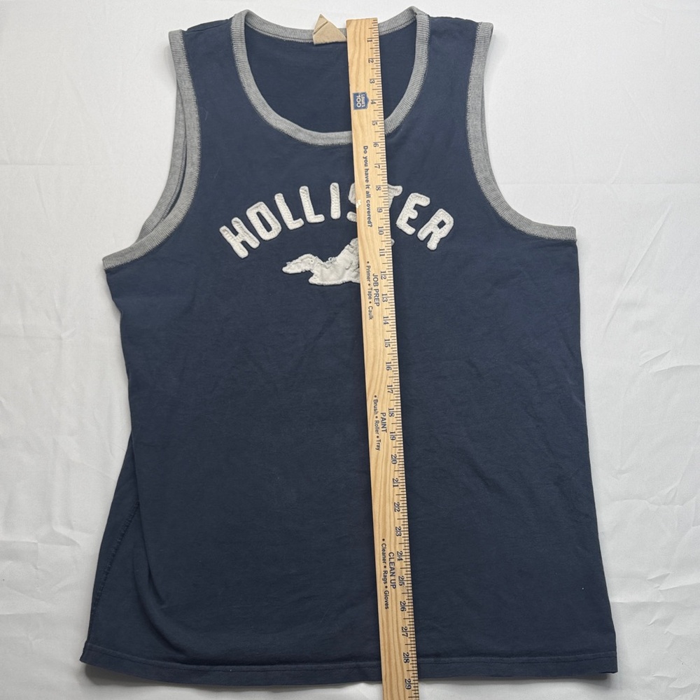 Hollister Navy Blue Tank with Light Gray Trim and Logo XL vintage Y2K preppy - Picture 4 of 5